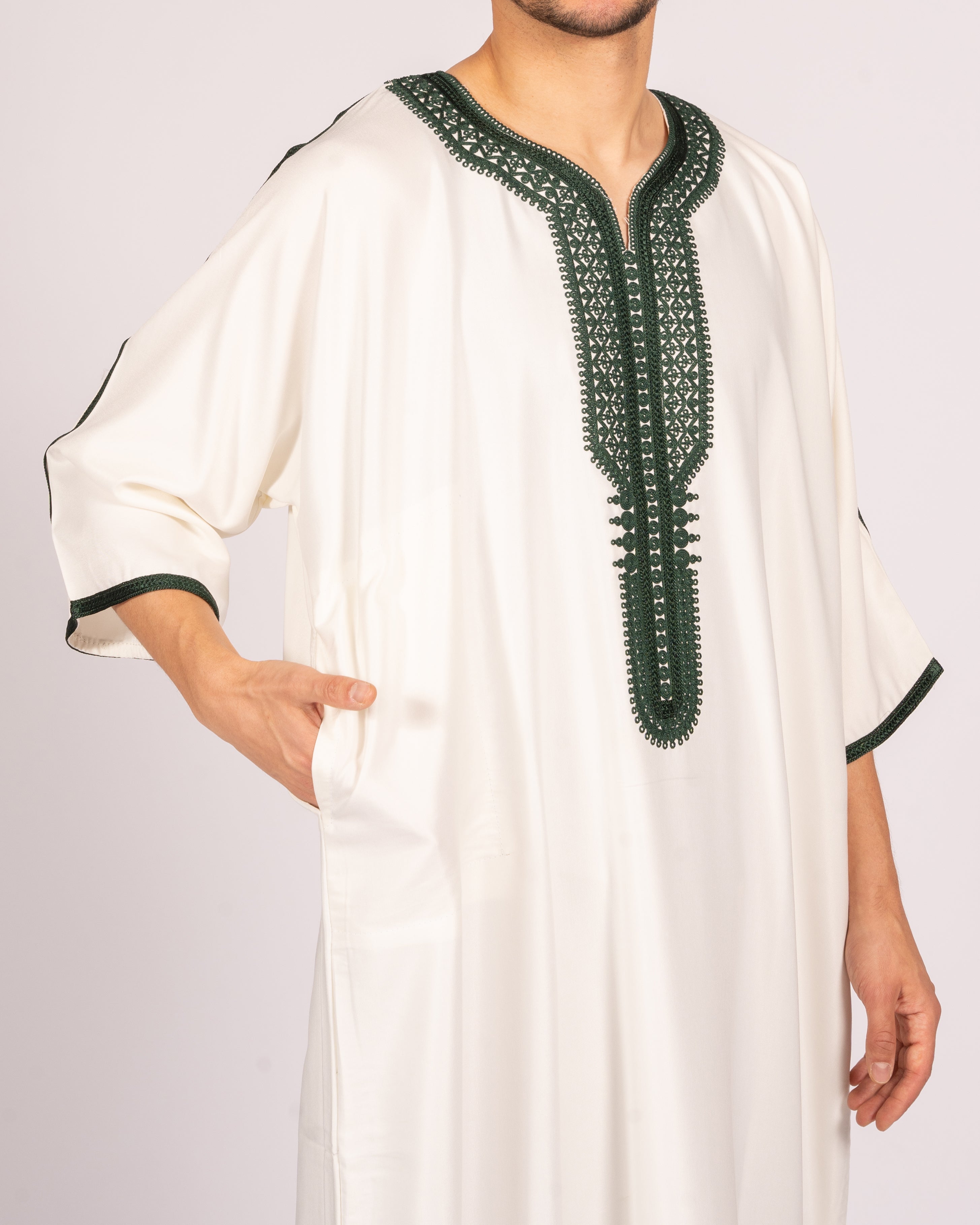 Gandoura Weiß-Grün